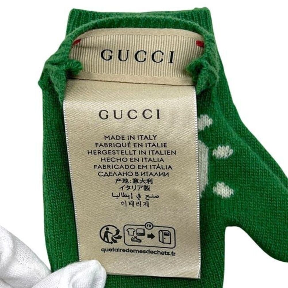 Gucci Children's Gloves Green Interlocking 788514… - image 7